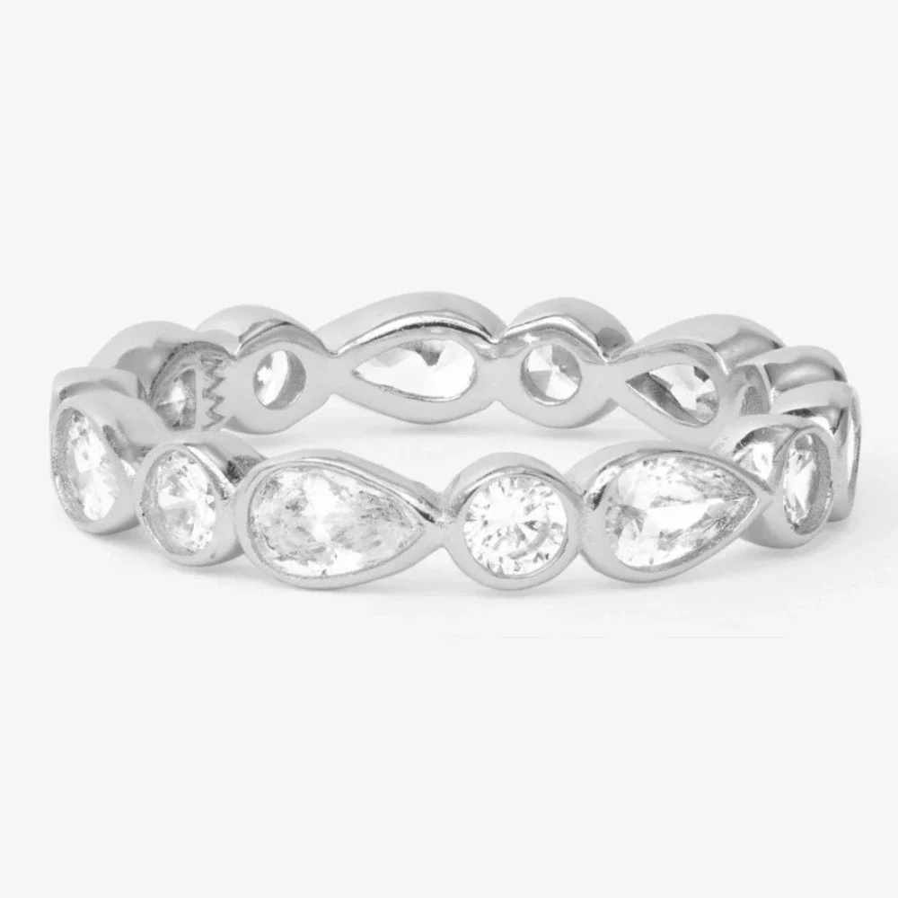 Melinda Maria Isla Ring Silver Size 9 NEW